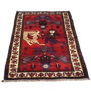 Handmade Pictorial Carpet 2' 9" x 4' 2" - No. AL15719