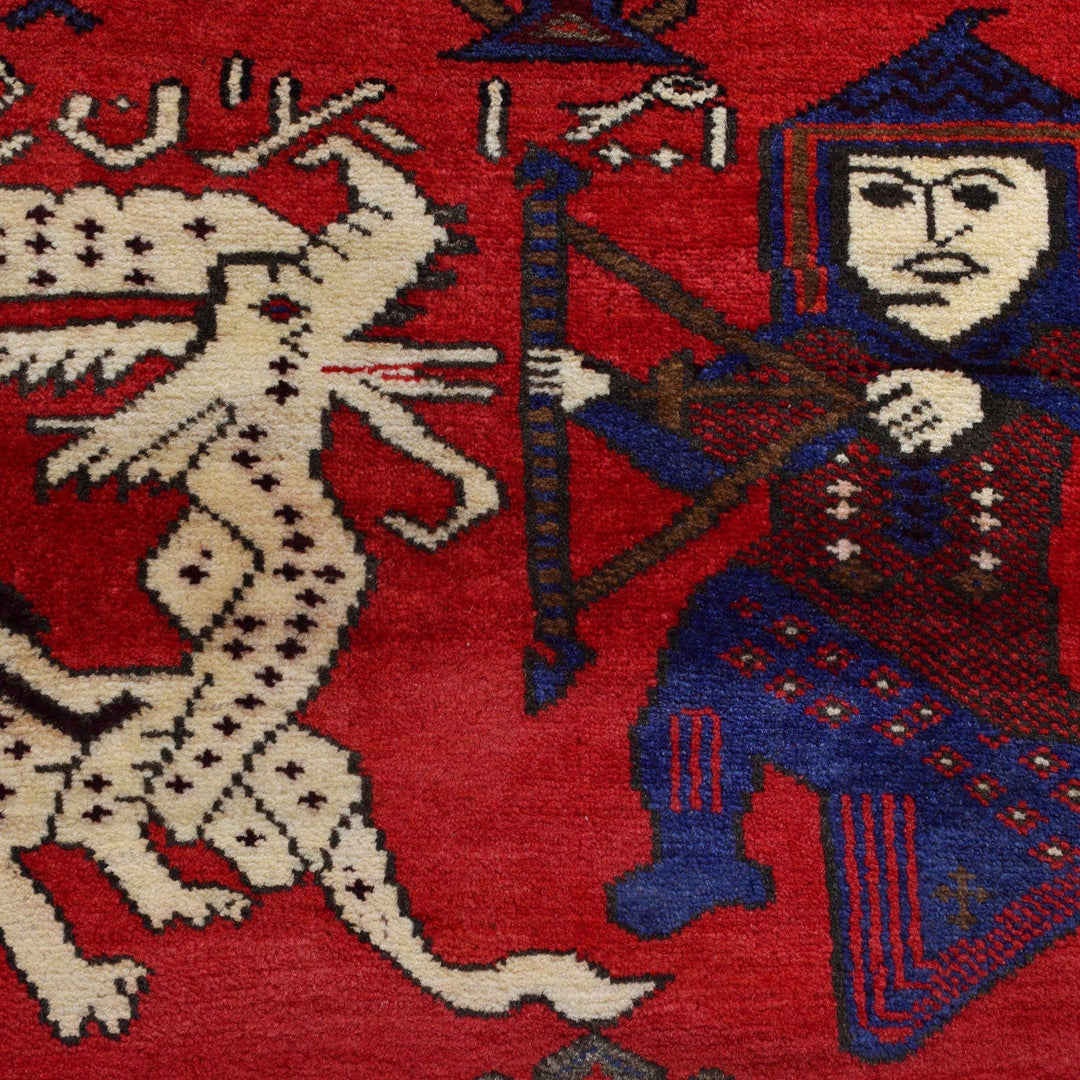 Handmade Pictorial Carpet 2' 9" x 4' 2" - No. AL15719