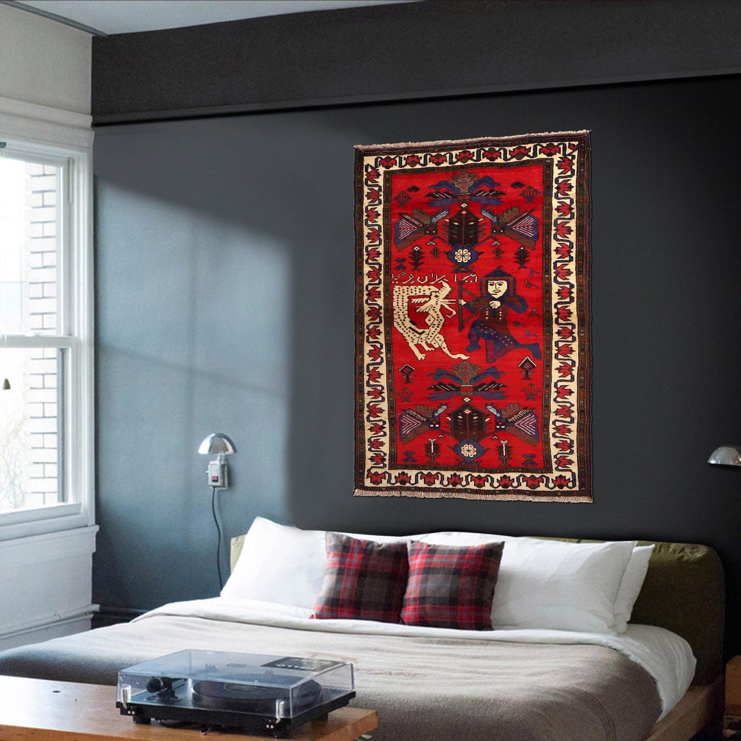 Handmade Pictorial Carpet 2' 9" x 4' 2" - No. AL15719