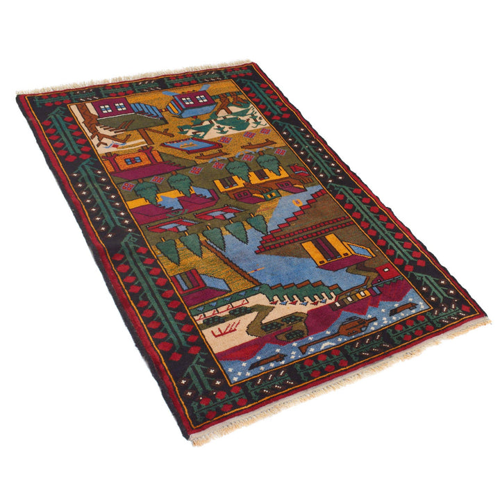 Handmade Pictorial Carpet 2' 10" x 4' 6" - No. AL35688