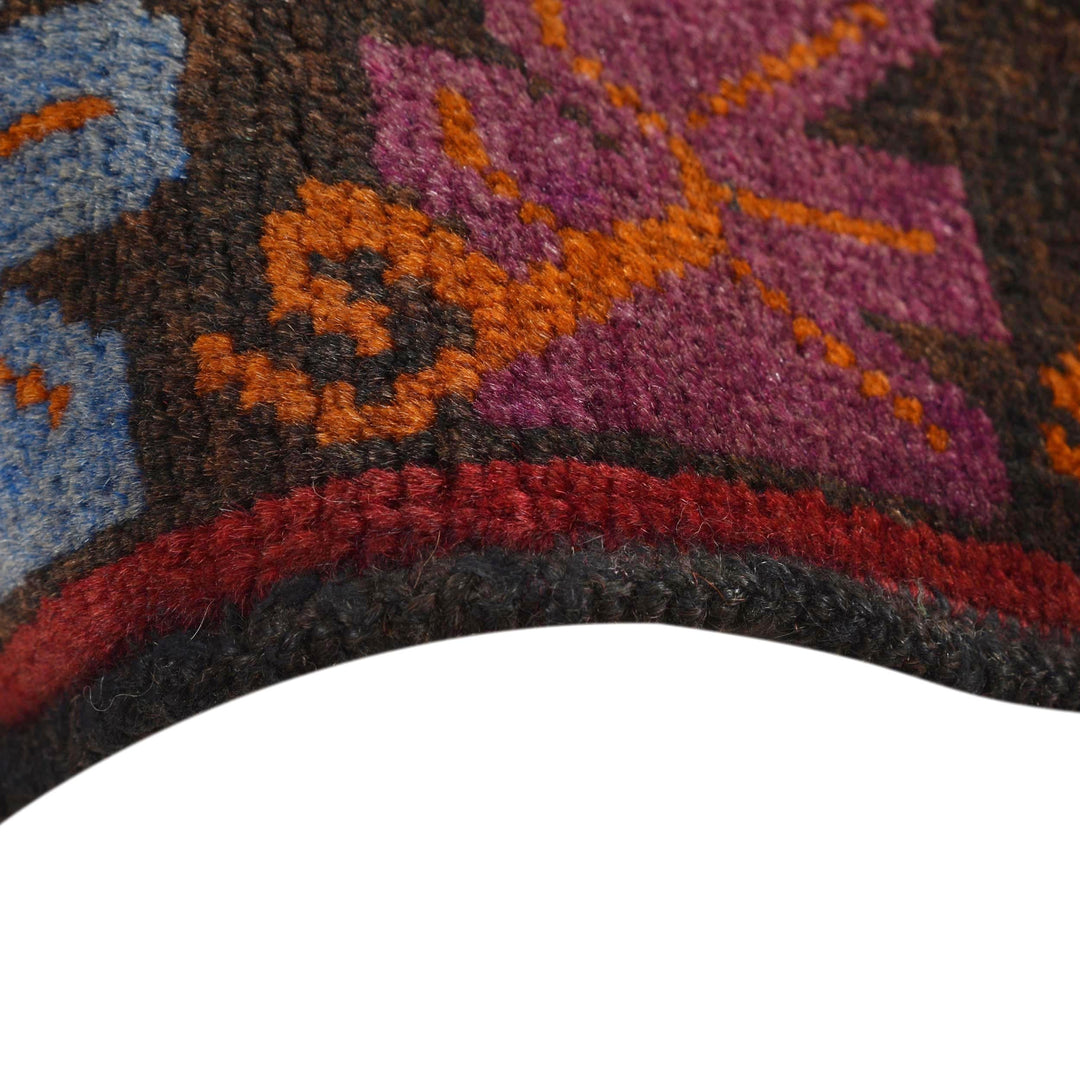 Afghan Baluchi Rug 3' 1" x 4' 6" Hand-Knotted texture
