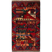 Handmade Picture Area Rug 3' 8" x 6' 6" - No. AL74120