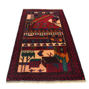 Handmade Picture Area Rug 3' 9" x 6' 7" - No. AL88232
