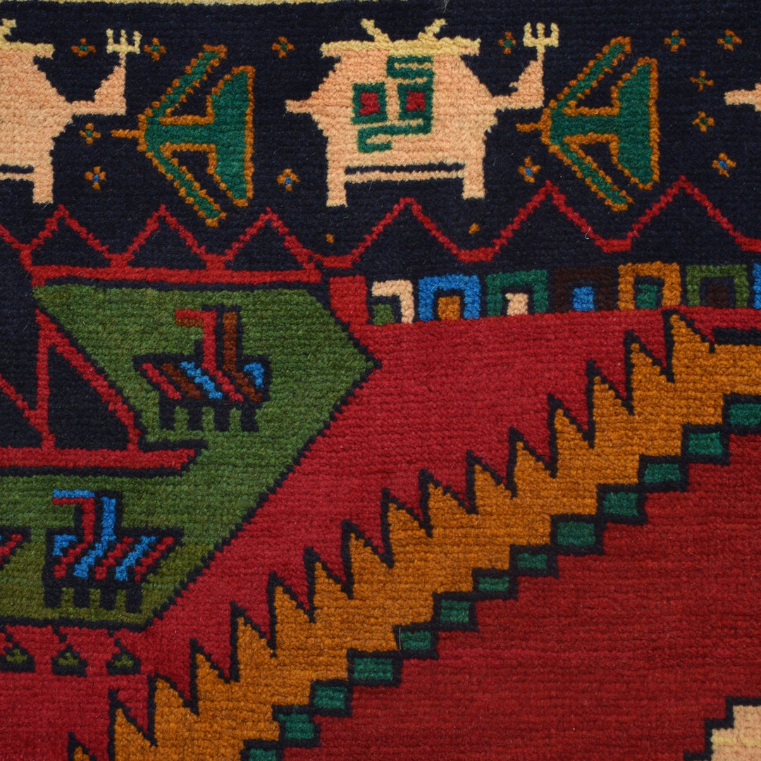 Handmade Picture Area Rug 3' 9" x 6' 7" - No. AL88232