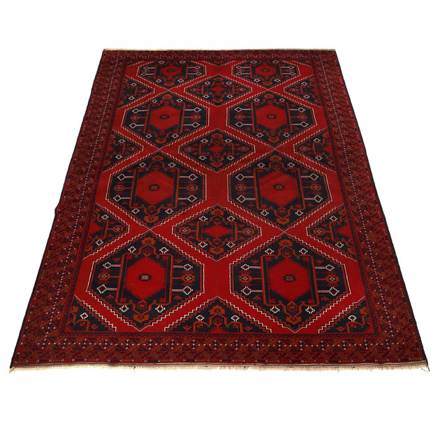Deep Red Color Baluchi Carpet 7' 1" x 10' 4" - No. AL27598