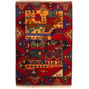 Handmade Picture Area Rug 3' 7" x 6' 4" - No. AL50527