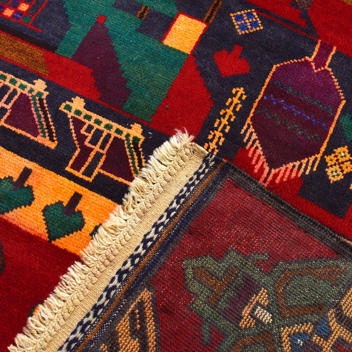 Handmade Picture Area Rug 3' 7" x 6' 4" - No. AL50527