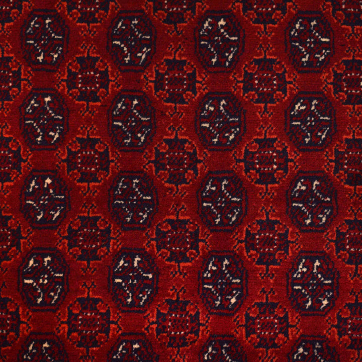 Burgundy Red Afghan Khoja Roshnai Rug 3' 3" x 5' 1" Hand-Knotted close-up
