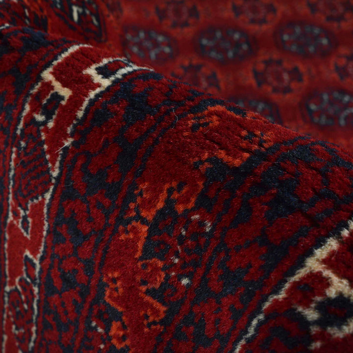 Burgundy Red Afghan Khoja Roshnai Rug 3' 3" x 5' 1" Hand-Knotted field