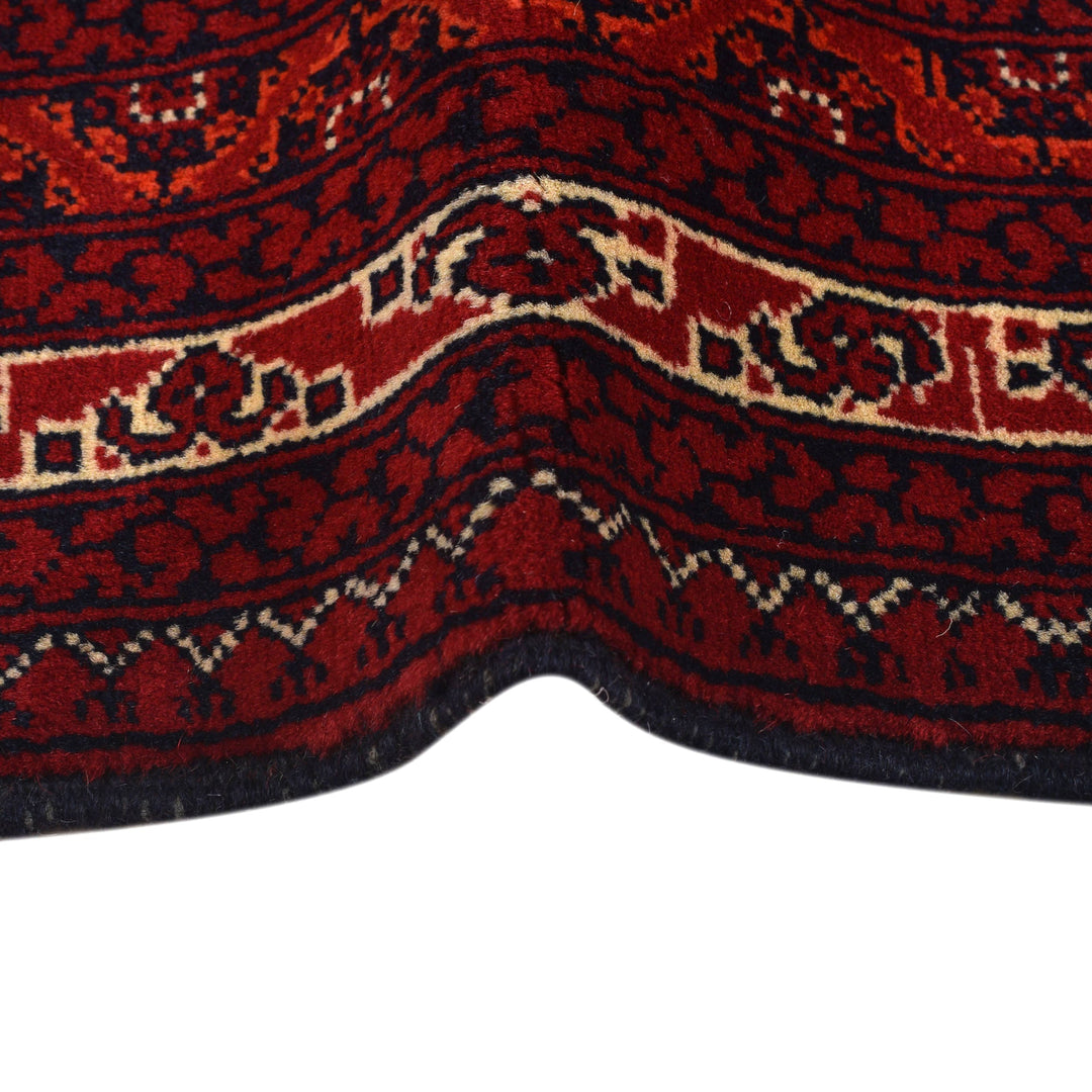Burgundy Red Afghan Khoja Roshnai Rug 3'4" x 4'9" Hand-Knotted | No. AL64819