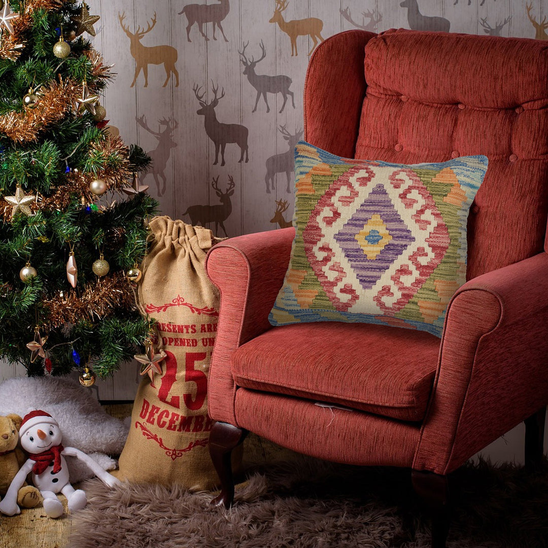 Hand Knotted Kilim Cushion 1' 5" x 1' 5" - No. AL29615