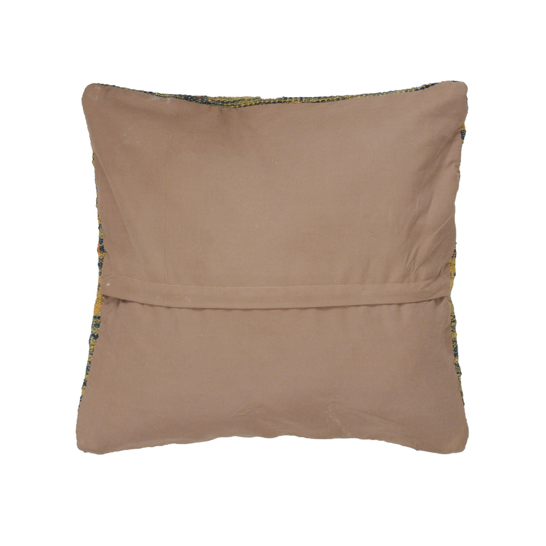 Afghan Kilim Cushion 1' 4" x 1' 5" Flat-Weave detail
