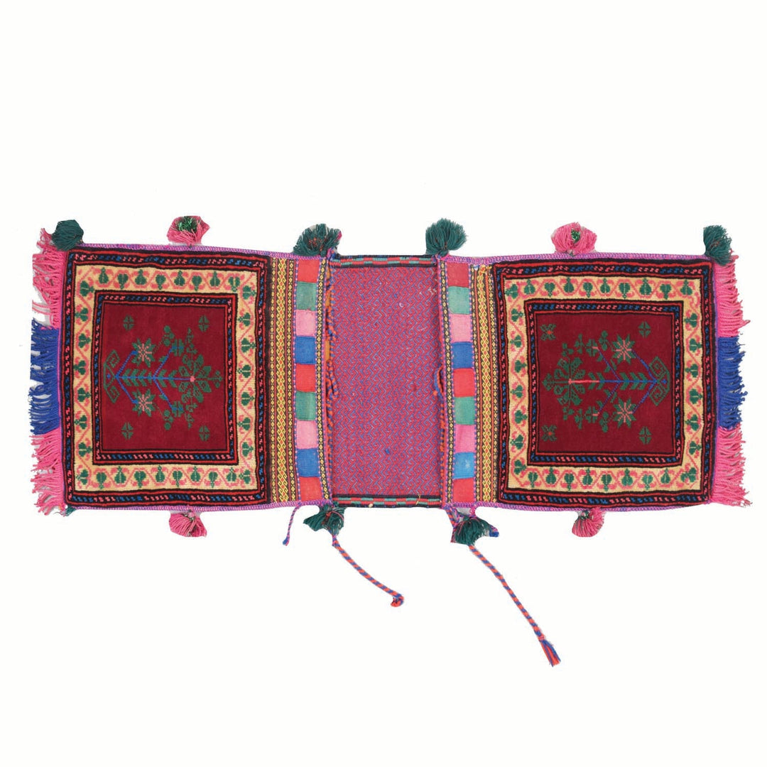 Afghan Saddle Bag Rug 1' 0" x 2' 8" Hand-Knotted