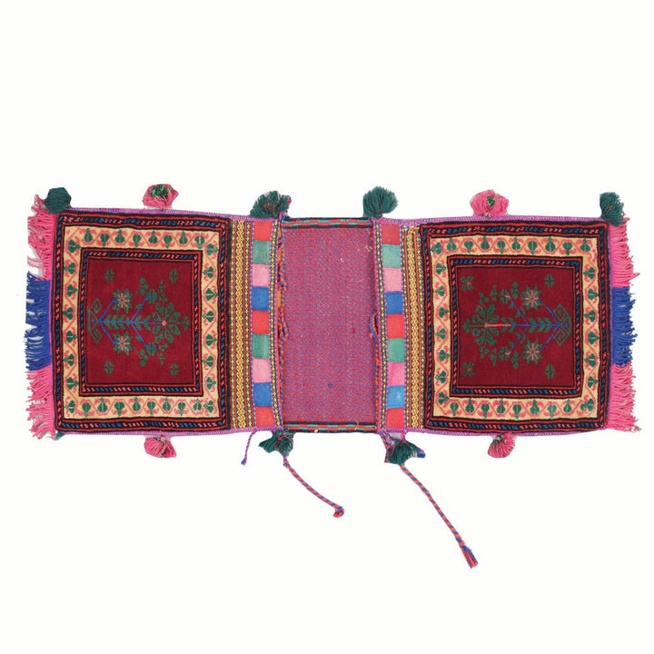 Afghan Saddle Bag Rug 1' 0" x 2' 8" Hand-Knotted