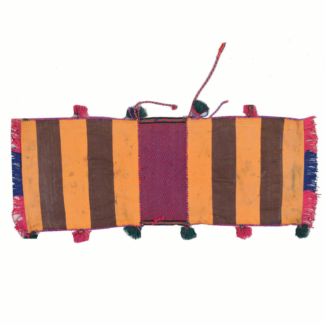 Afghan Saddle Bag Rug 1' 0" x 2' 8" Hand-Knotted detail