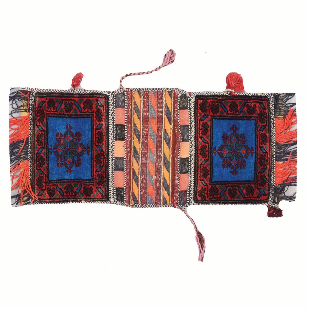 Afghan Sadde Bag Rug 1' 1" x 2' 5" Hand-Knotted