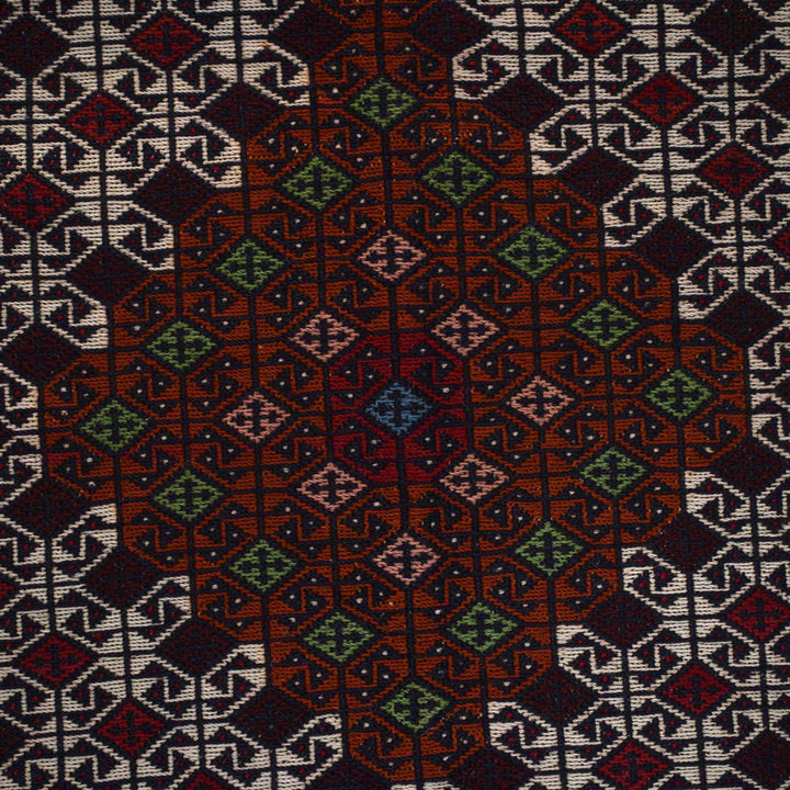 Beige Maliki Kilim Rug 3' 4" x 5' 1" Hand-Knotted | No. AL38065