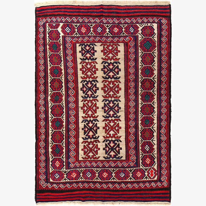 Hand Knotted Vintage Kilim 4' 4" x 6' 3" - No. AL61292