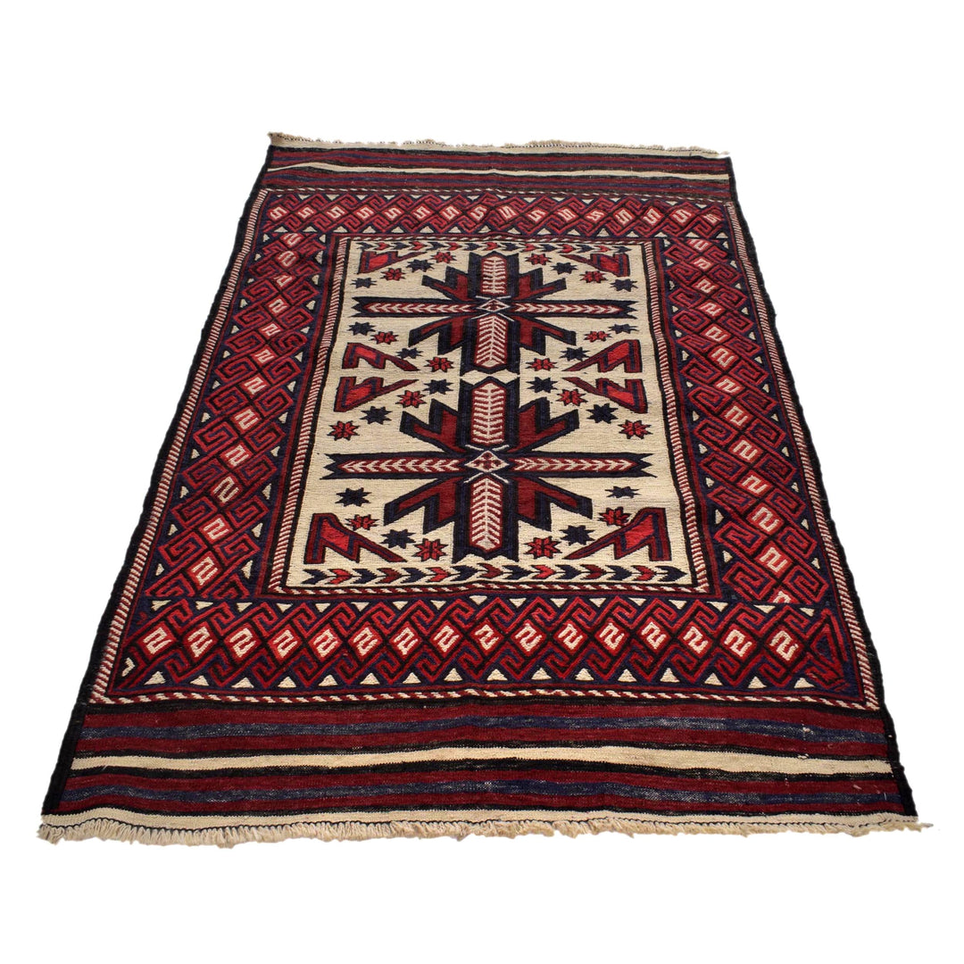 Hand Knotted Vintage Kilim 3' 10" x 6' 2" - No. AL26685