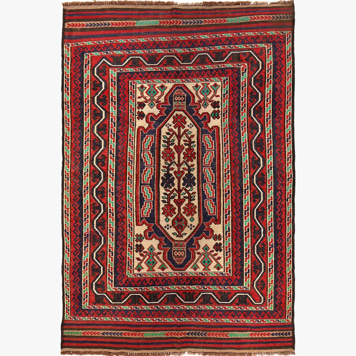 Handmade Flatweave Kilim 4' 6" x 6' 8" - No. AL66673