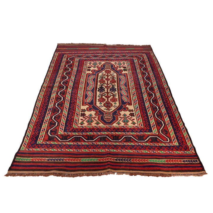 Handmade Flatweave Kilim 4' 6" x 6' 8" - No. AL66673