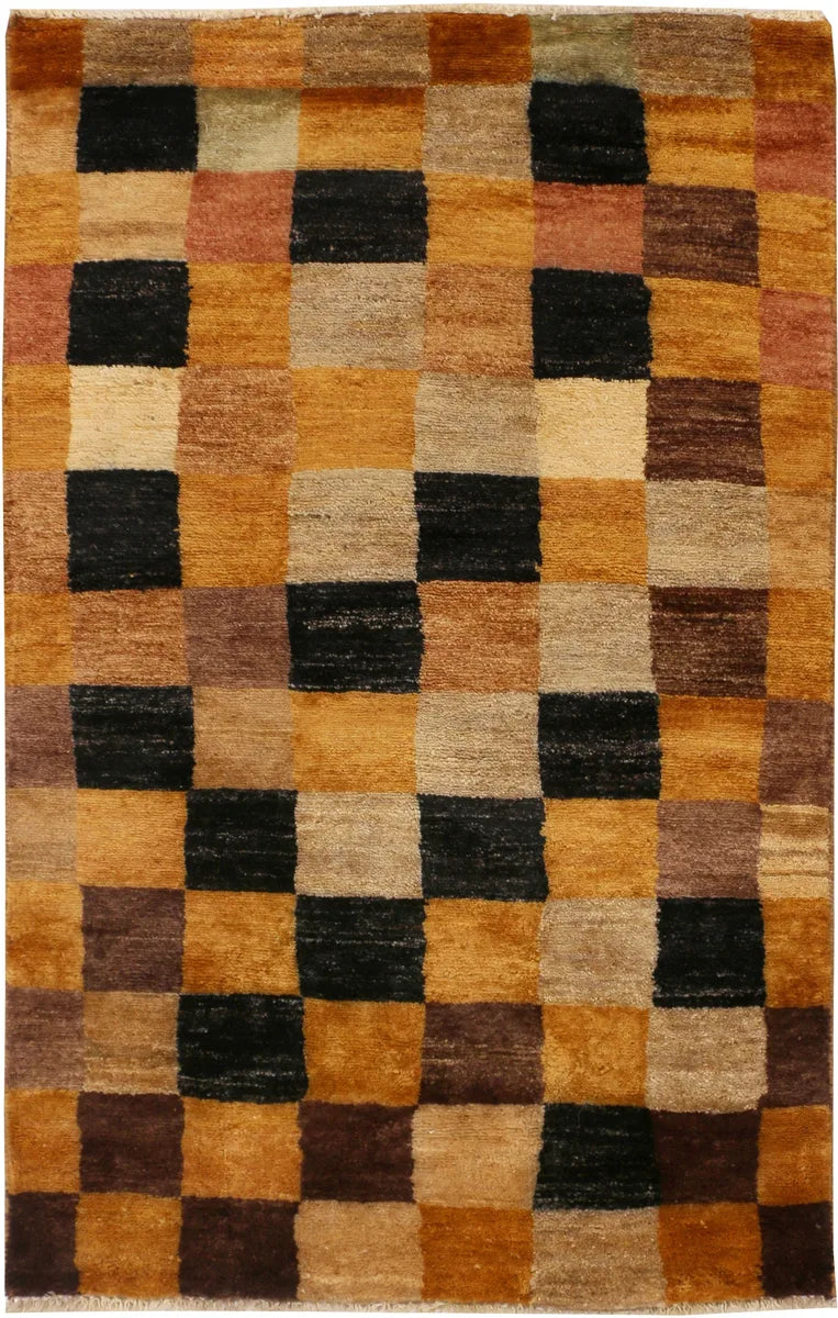 Afghan Gabbeh Rug 2' 6" x 3' 11" Hand-Knotted | No. 34135