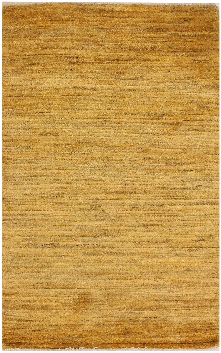 Goldenrod Afghan Gabbeh Rug 2'6" x 3'11" Hand-Knotted | No. 34415