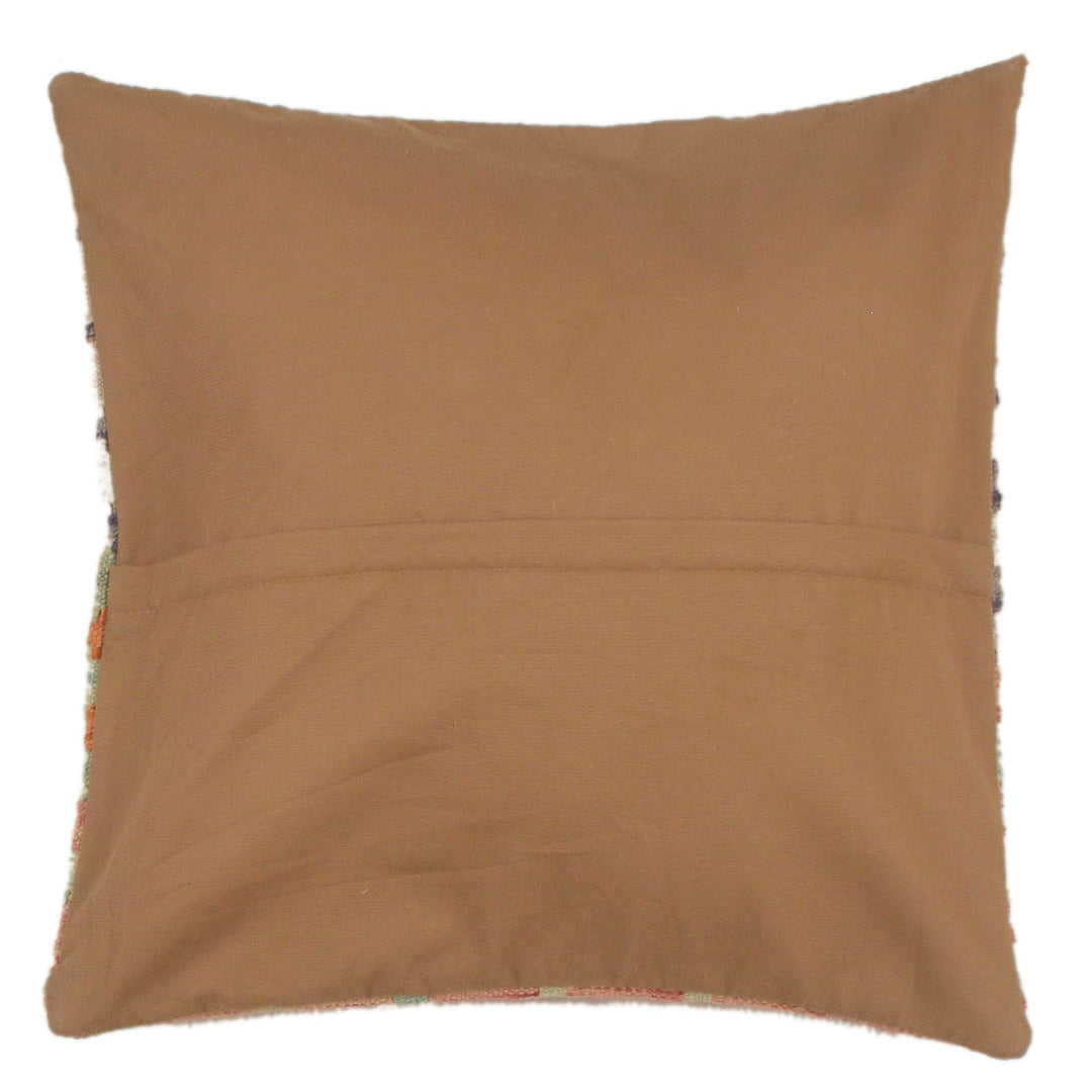 Afghan Kelim Cushion 1' 6" x 1' 6" Flat-Weave detail
