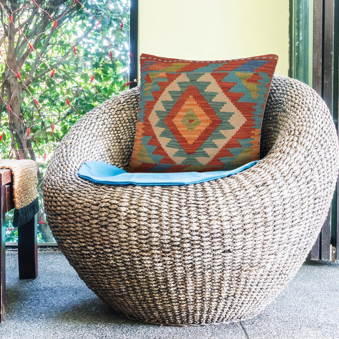 Square Size Kelim Cushion 1' 6" x 1' 6" - No. AL19688