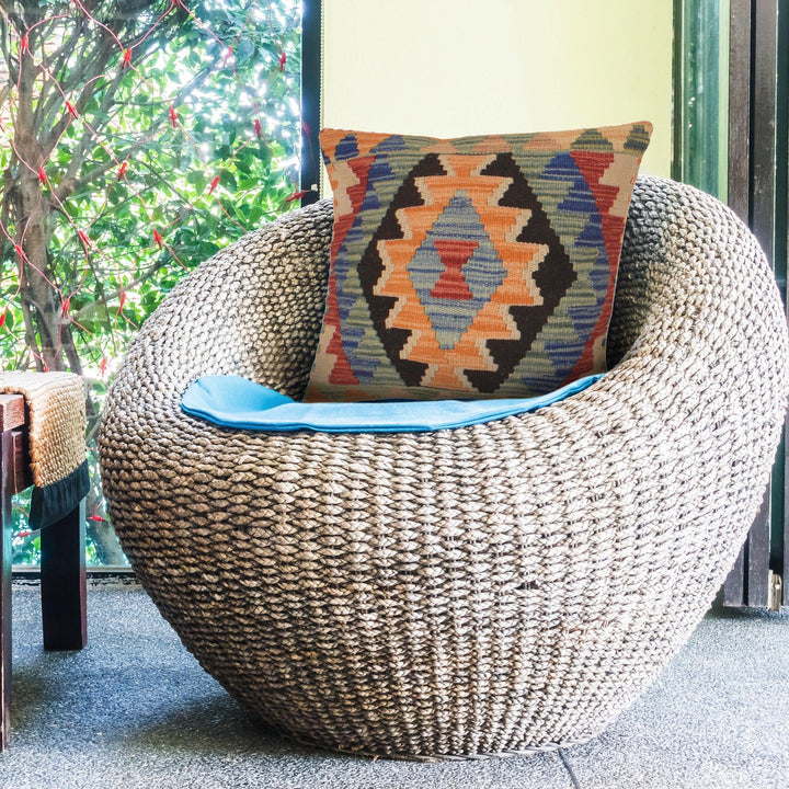 Afghan Kilim Cushion 1' 6" x 1' 6" - No. AL21957