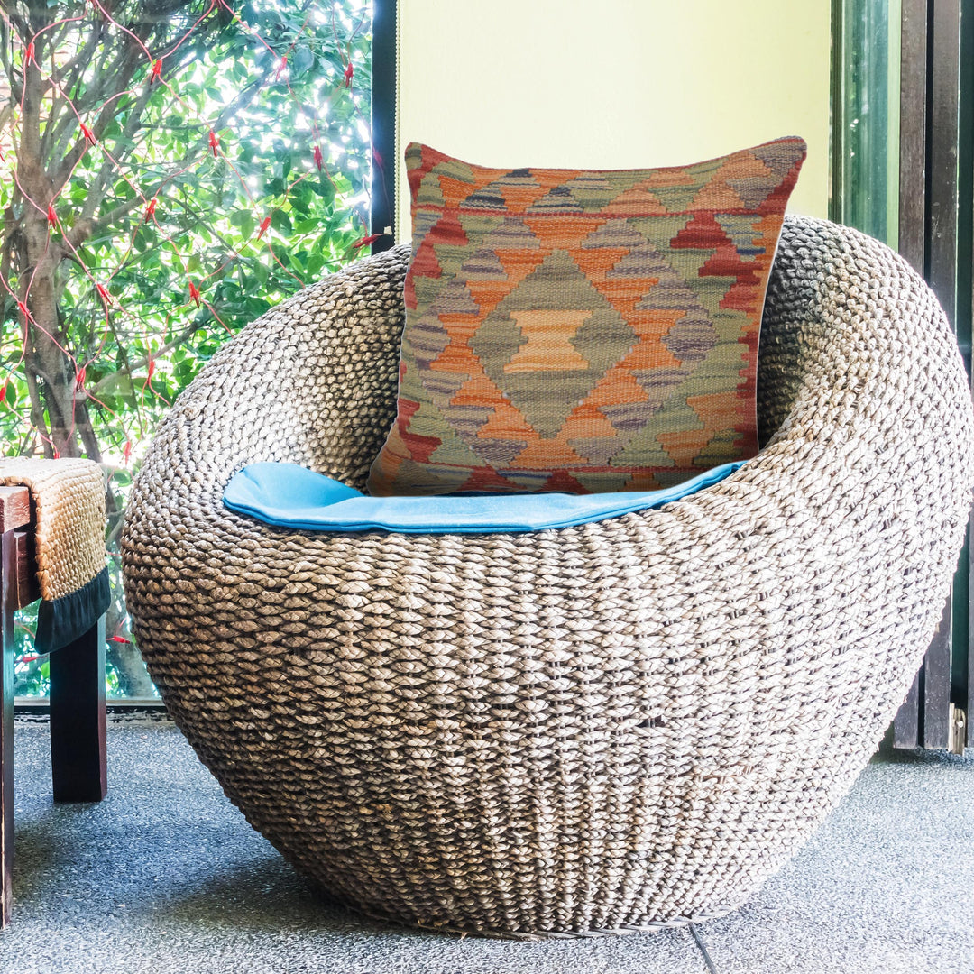 Afghan Kelim Cushion 1' 5" x 1' 5" Flat-Weave view