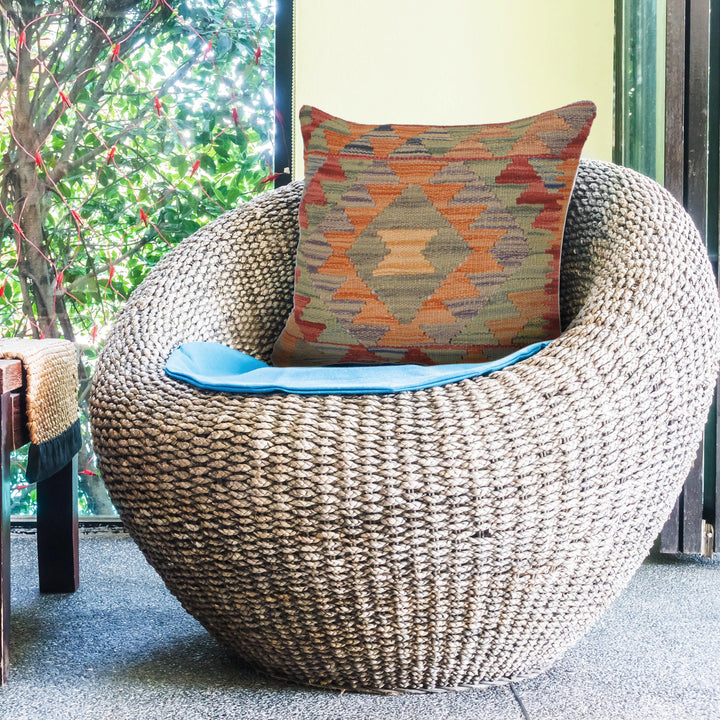 Afghan Kelim Cushion 1' 5" x 1' 5" Flat-Weave view