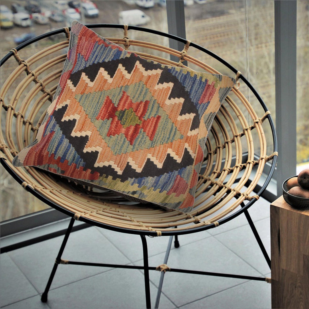 Afghan Kilim Cushion 1' 6" x 1' 6" - No. AL59563