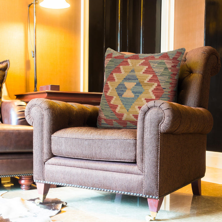 Afghan Kilim Cushion 1' 6" x 1' 6" Flat-Weave view