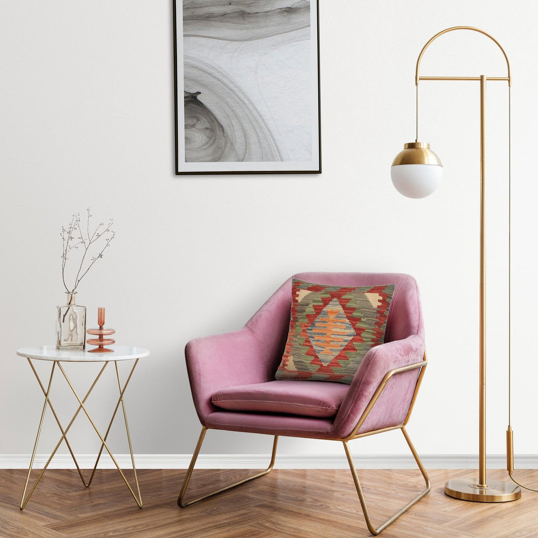 Hand Knotted Kilim Cushion 1' 6" x 1' 6" - No. AL22620