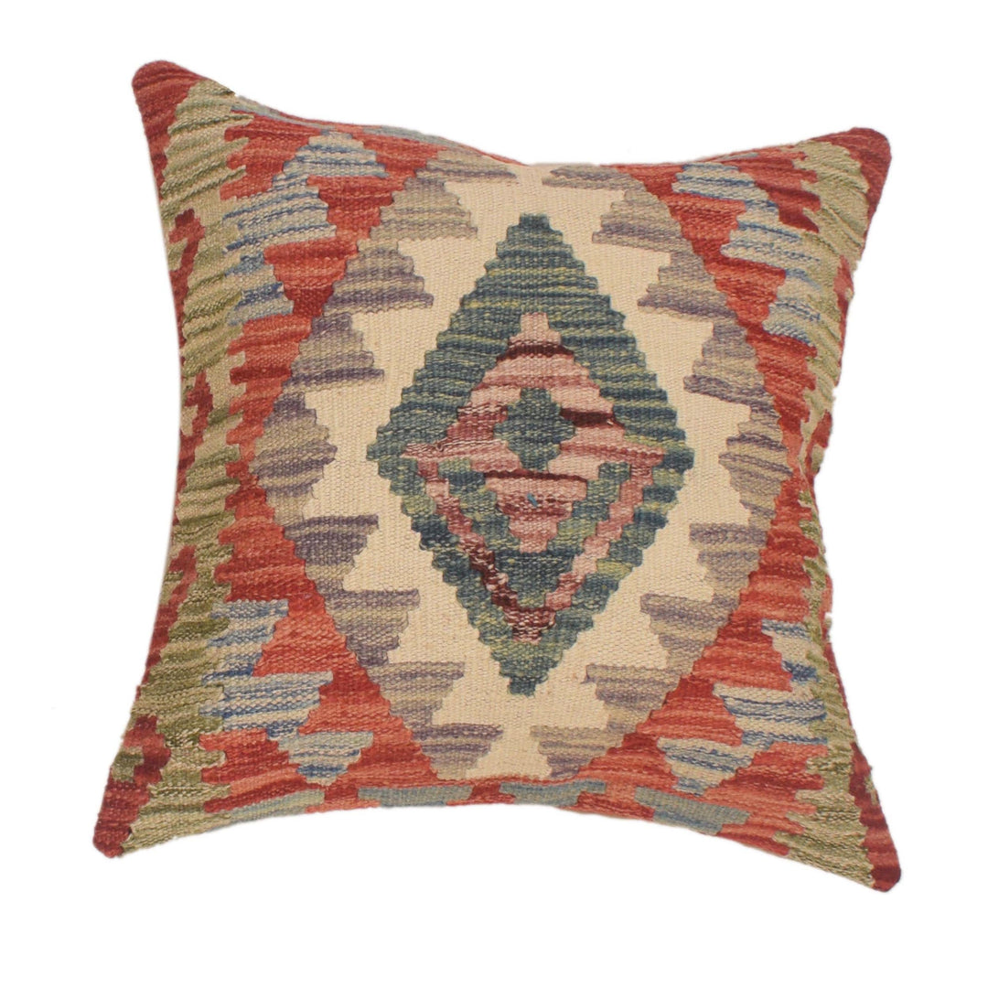 Afghan Cushion Cover 1' 4" x 1' 6" Flat-Weave