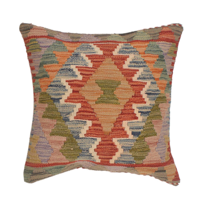 Turkish Design Kilim Cushion 1' 6" x 1' 6" Flat-Weave