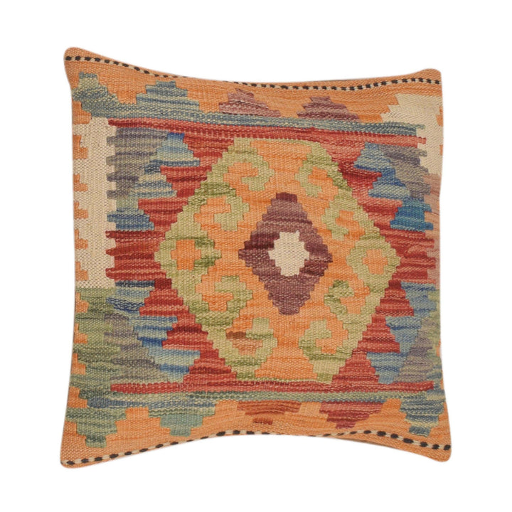 Afghan Turkish Design Cushion 1' 6" x 1' 6" Flat-Weave