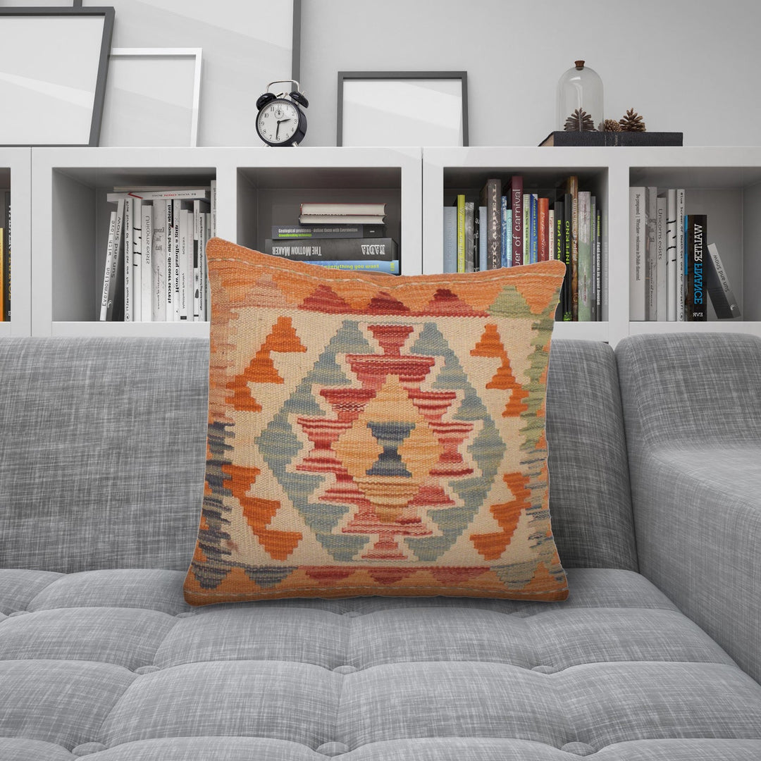 Hand Knotted Kilim Cushion 1' 6" x 1' 6" - No. AL32420