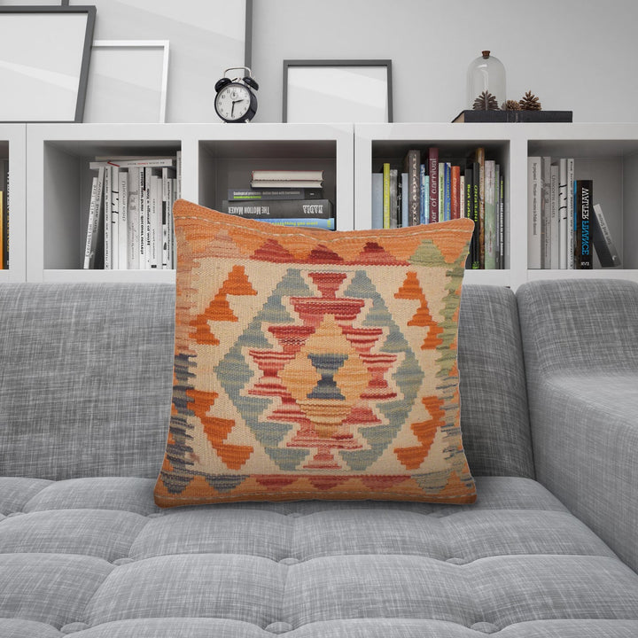 Hand Knotted Kilim Cushion 1' 6" x 1' 6" - No. AL32420