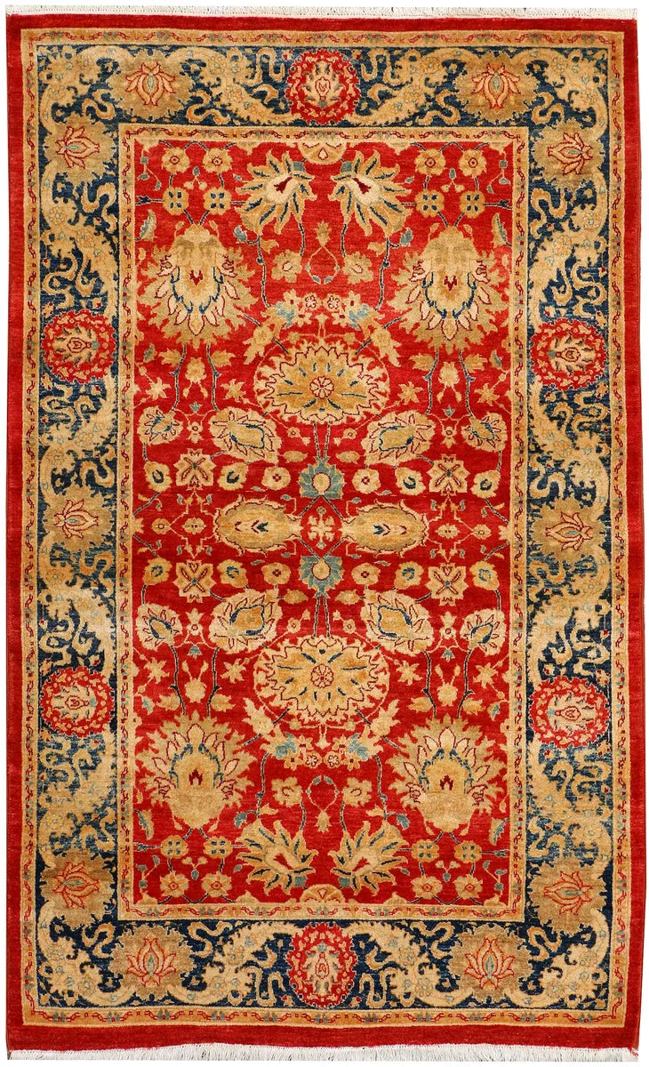 Red Sultanabad Rug 3' 2 x 5' Hand-Knotted | No. 37726