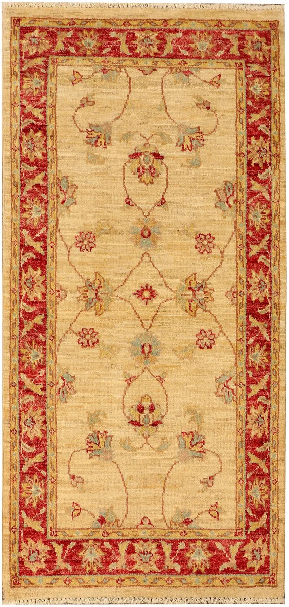 Navajo White Afghan Ziegler Rug 2'4" x 4'10" Hand-Knotted | No. 38126
