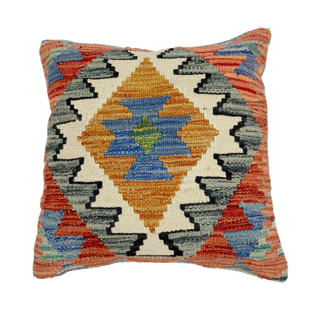 Afghan Kilim Cushion Cover 1' 5" x 1' 5" Flat-Weave