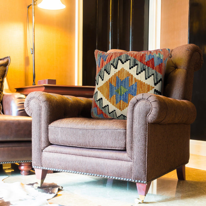 Afghan Kilim Cushion Cover 1' 5" x 1' 5" Flat-Weave view