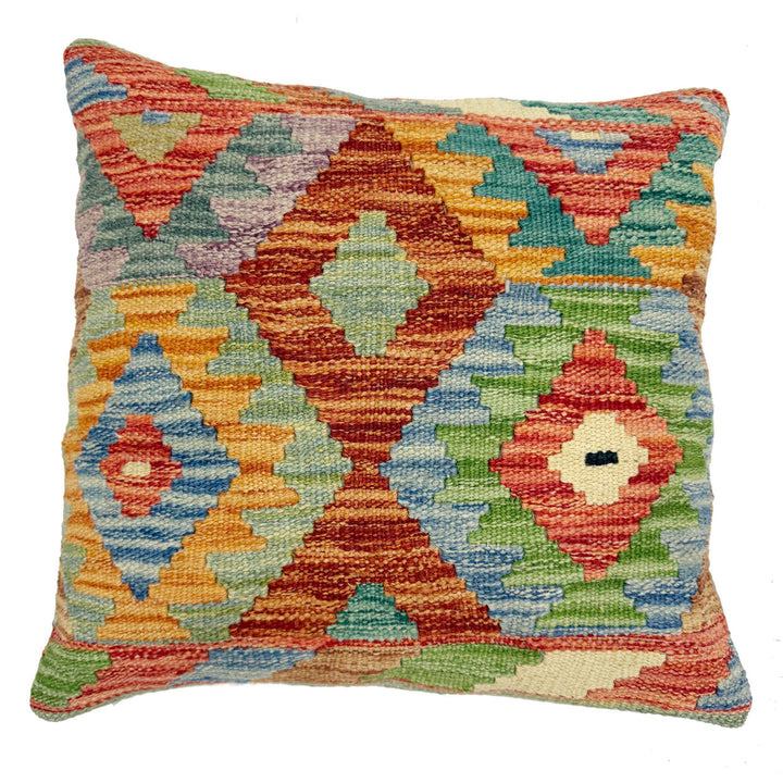 Afghan Kilim Cushion Rug 1' 5" x 1' 6" Flat-Weave | No. AL966062