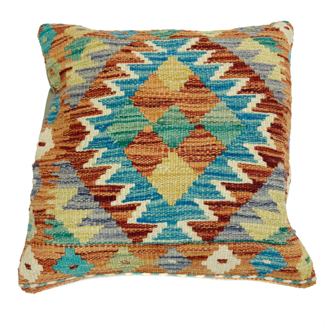 Afghan Kilim Cushion Cover 1' 5" x 1' 5" Flat-Weave