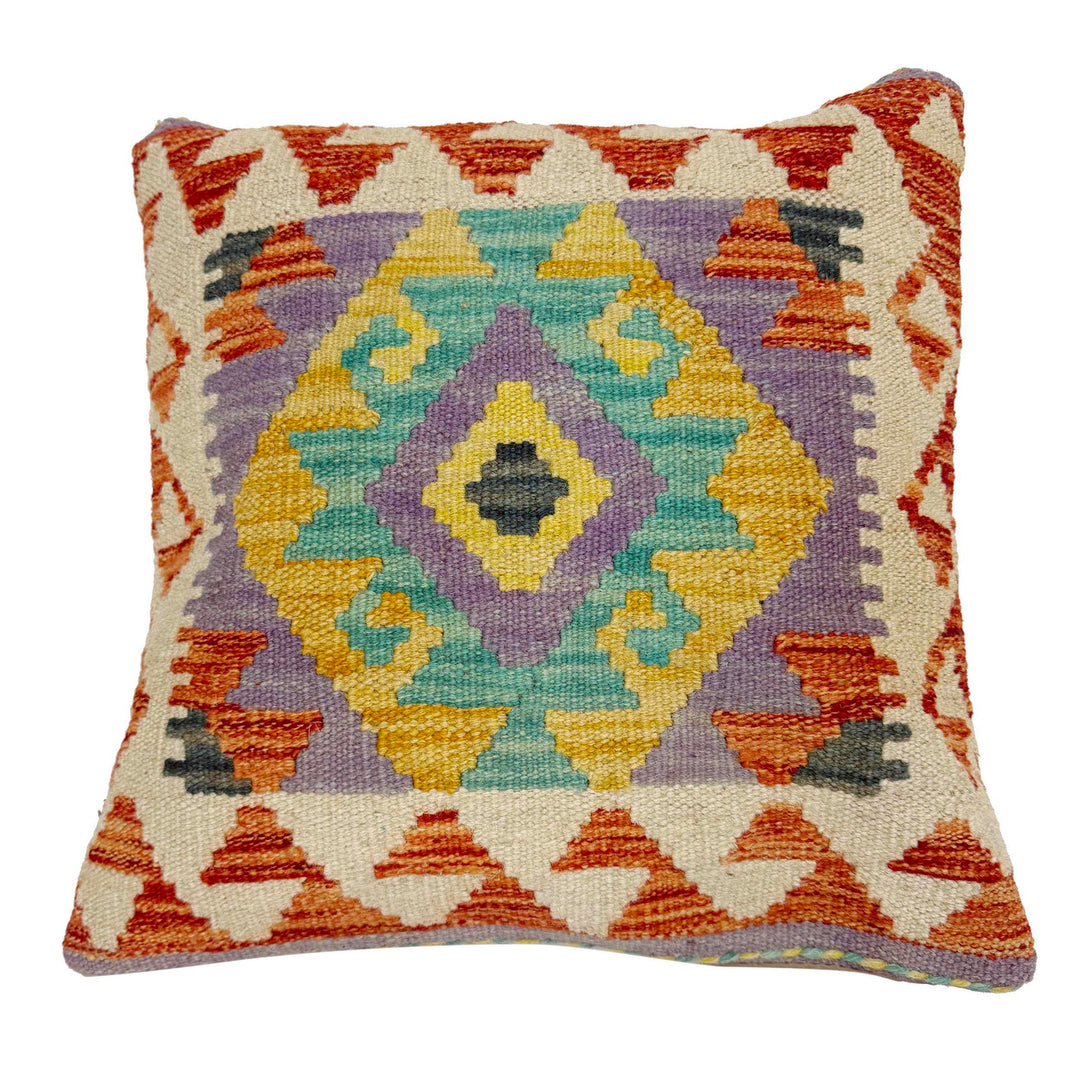 Afghan Kilim Cushion Cover 1' 5" x 1' 5" Flat-Weave
