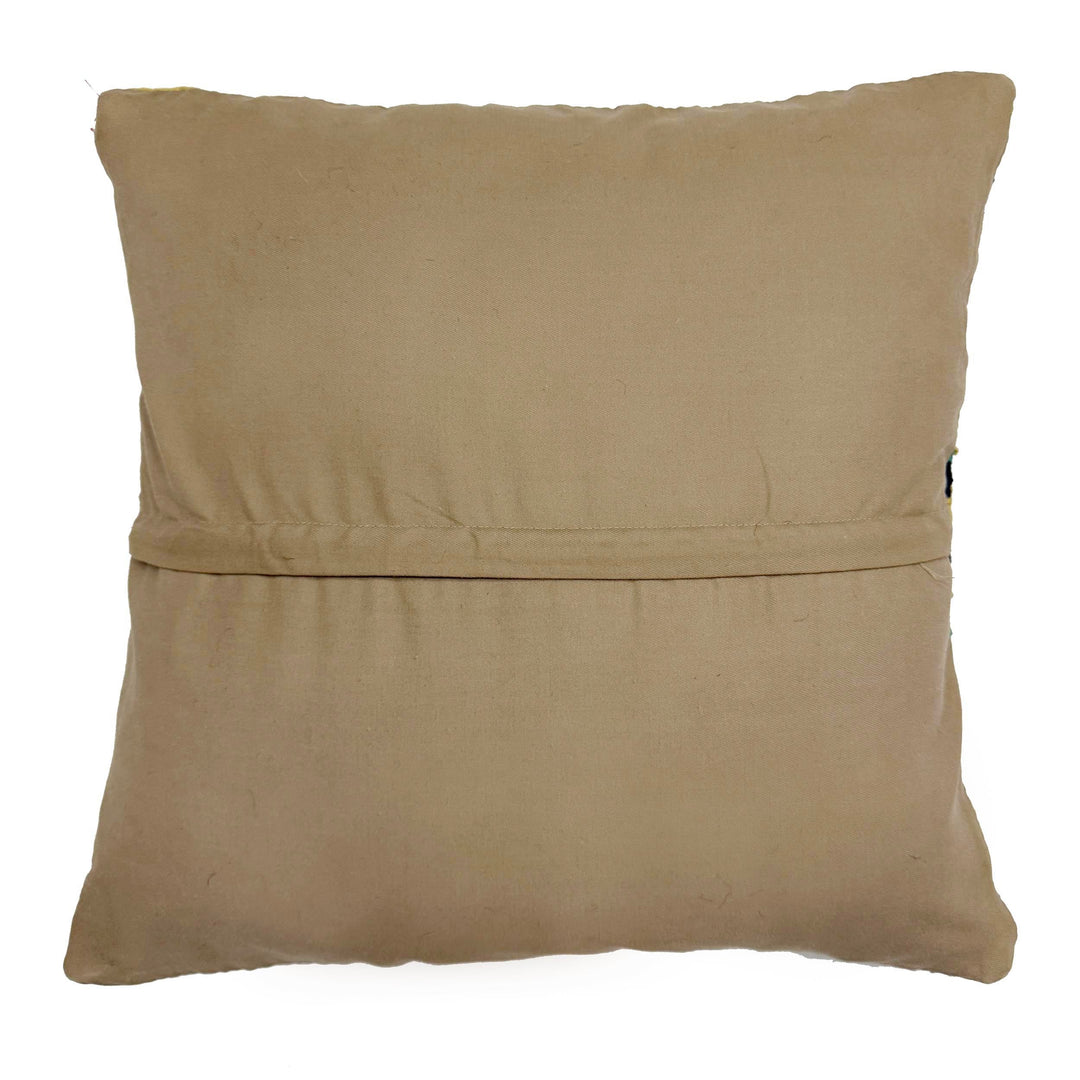 Afghan Kilim Cushion Cover 1' 6" x 1' 5" Flat-Weave detail