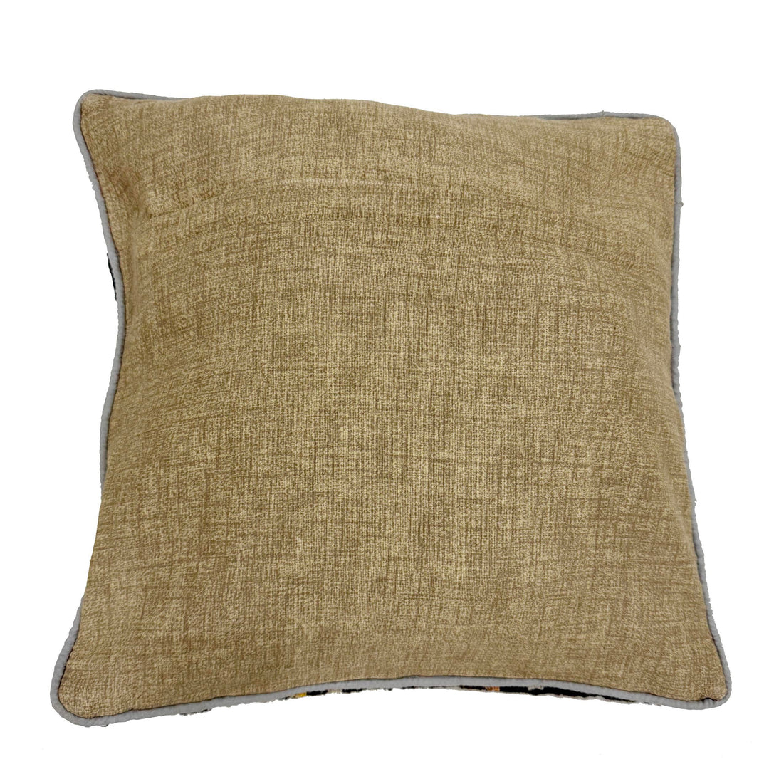 Afghan Kilim Cushion 1' 5" x 1' 5" Flat-Weave detail