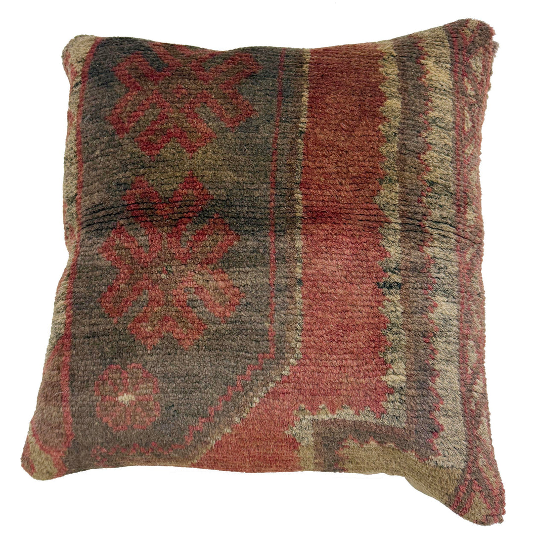 Afghan Oriental Pillow Cover 1' 5" x 1' 5" Hand-Knotted